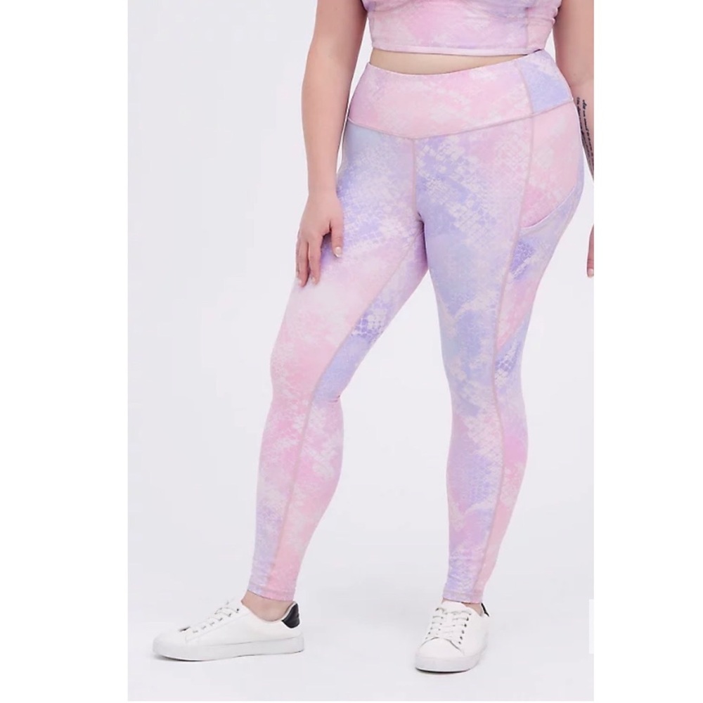 Torrid Purple and Pink Shine Performance Core Leggings 1X